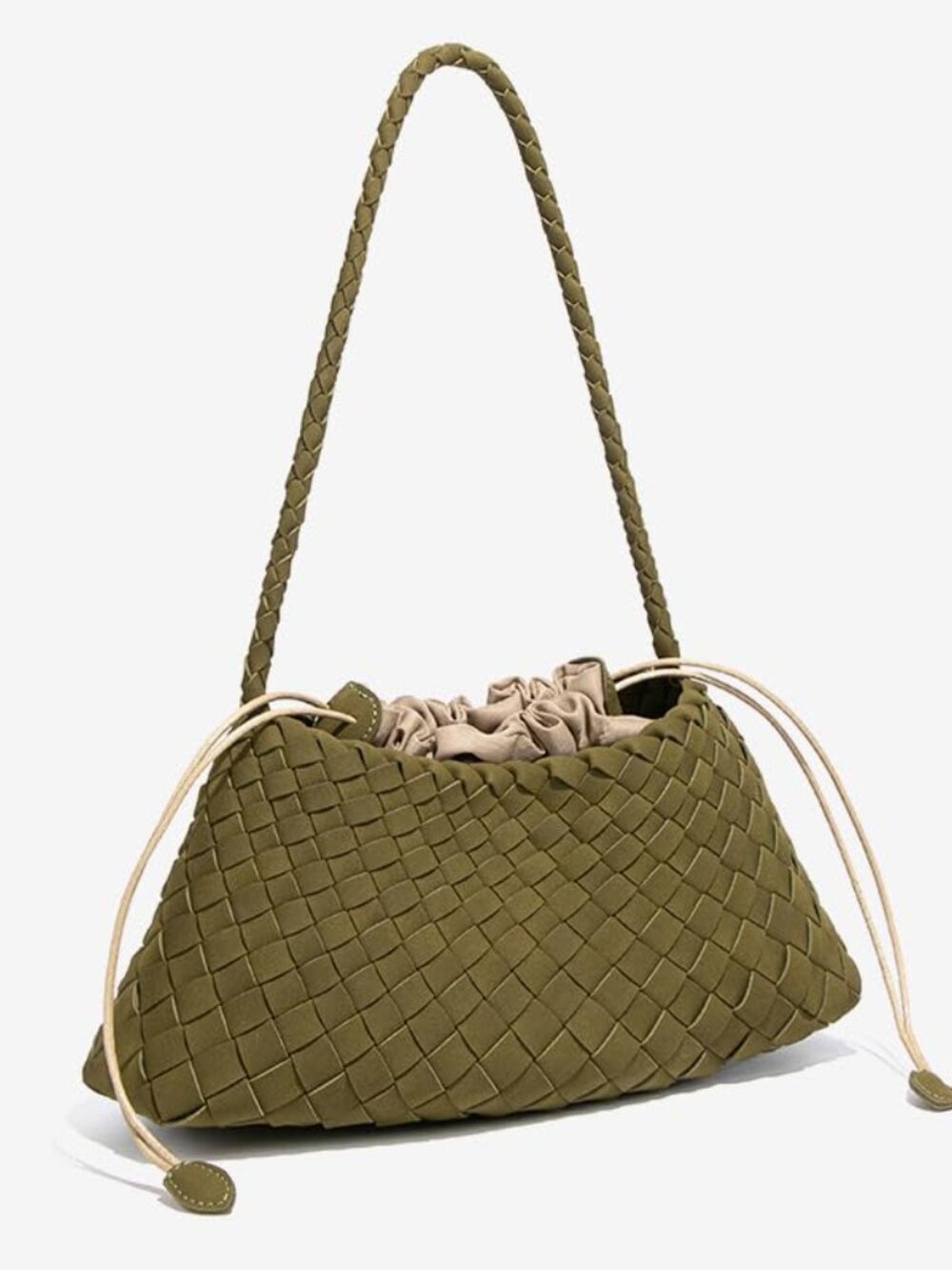 Suede Hobo Bag PU Leather Drawstring Shoulder Purse Tote Handbag - Picture 7 of 7